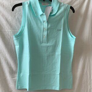 LACOSTE Sleeveless Polo Shirt in Turquoise Sz 10 (42)